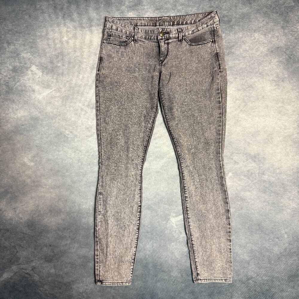 Express Denim Jeans Mid Rise Women’s Sz 10 Gray Fits 34x29.5